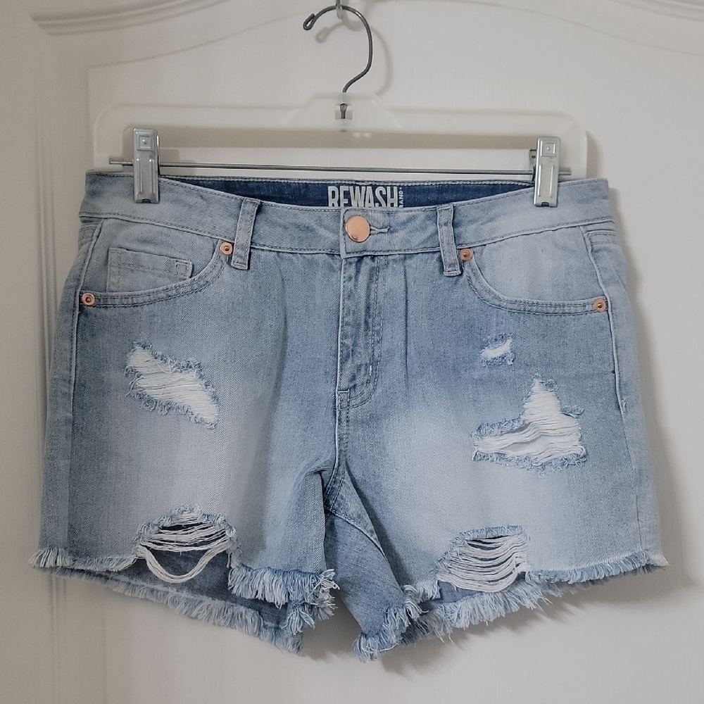 Rewash Size 4 Denim Distressed Cutoff Jeans Shorts, Gently Used Condition
